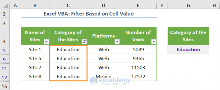 how-to-filter-based-on-cell-value-using-excel-vba-4-methods