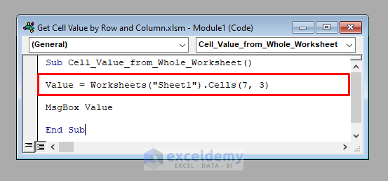 How To Get Cell Value By Row And Column In Excel VBA ExcelDemy