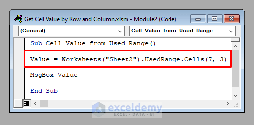 How To Get Cell Value By Row And Column In Excel VBA ExcelDemy