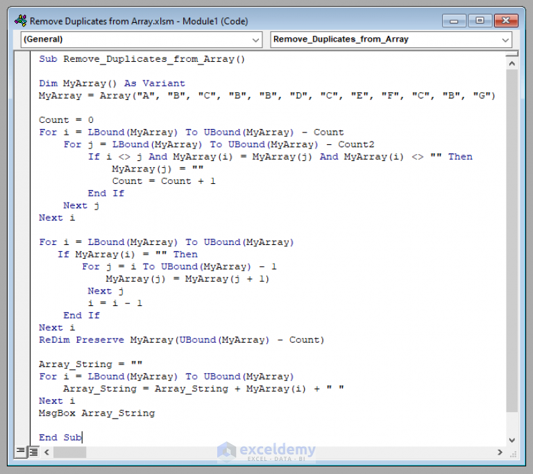 excel-vba-remove-duplicates-from-an-array-2-examples-exceldemy