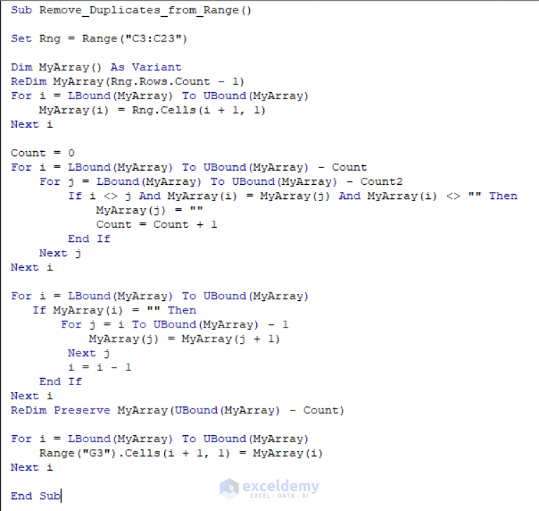 Excel Vba Remove Values From Array