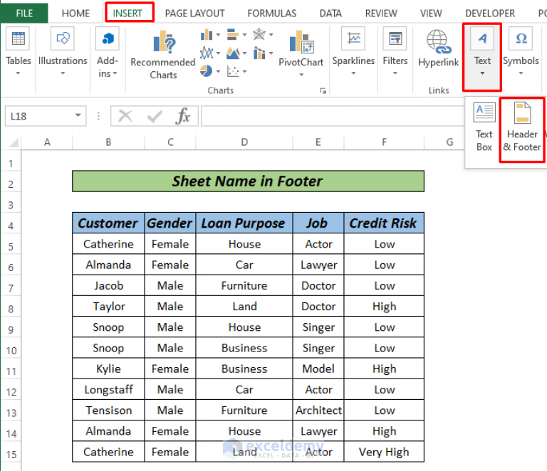 How To Apply Sheet Name Code In Footer In Excel 3 Ways ExcelDemy