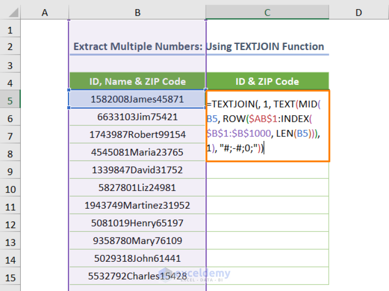 How To Extract Multiple Numbers From String In Excel 6 Methods 