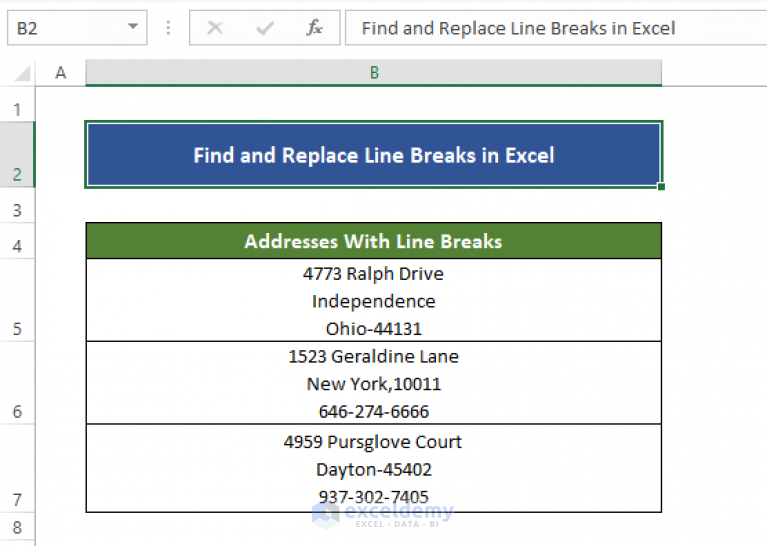 Find And Replace Line In Excel