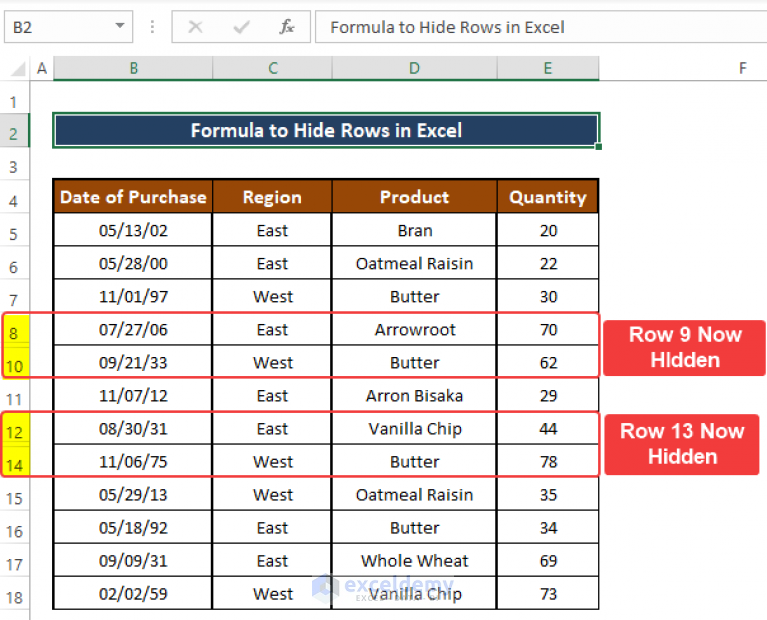 Formula To Hide Rows In Excel 7 Methods Exceldemy 0778