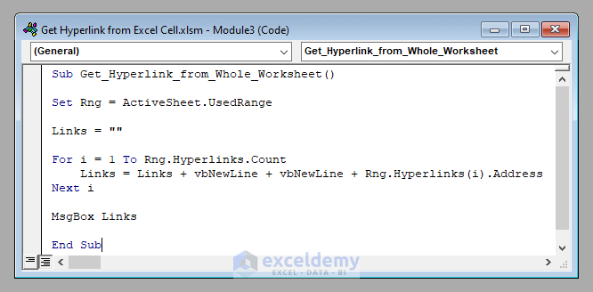 How To Get Hyperlink From An Excel Cell With VBA 3 Methods 