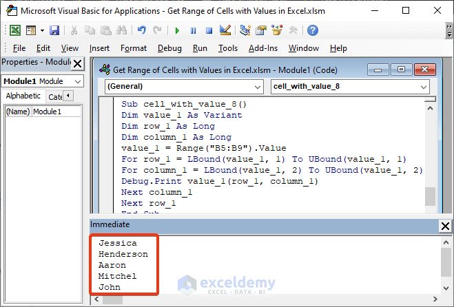 Excel VBA Get Range Of Cells With Values 7 Examples ExcelDemy