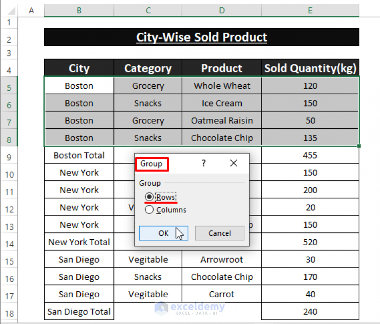 how-to-group-rows-with-same-value-in-excel-6-useful-ways