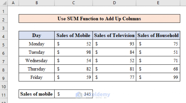 how-to-add-up-columns-in-excel-12-methods-exceldemy