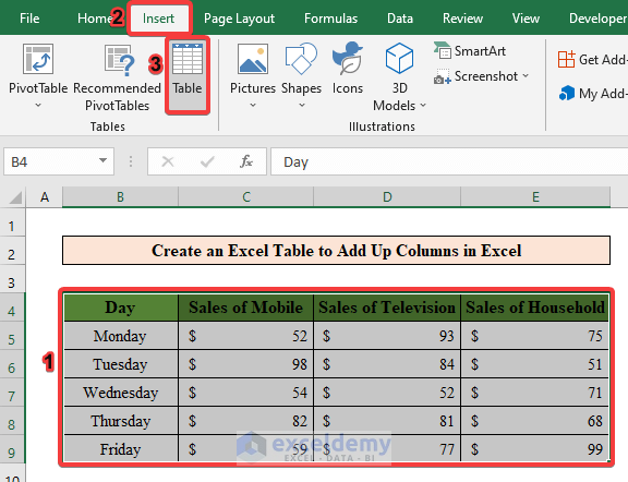 add more columns to table excel