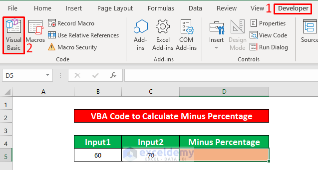 How To Calculate Minus Percentage In Excel 2 Methods ExcelDemy