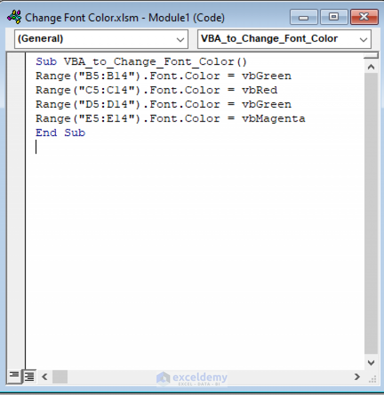 how-to-use-vba-code-to-change-font-color-in-excel-3-methods