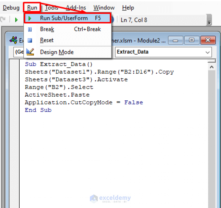 extract-data-from-one-sheet-to-another-using-vba-in-excel-3-methods