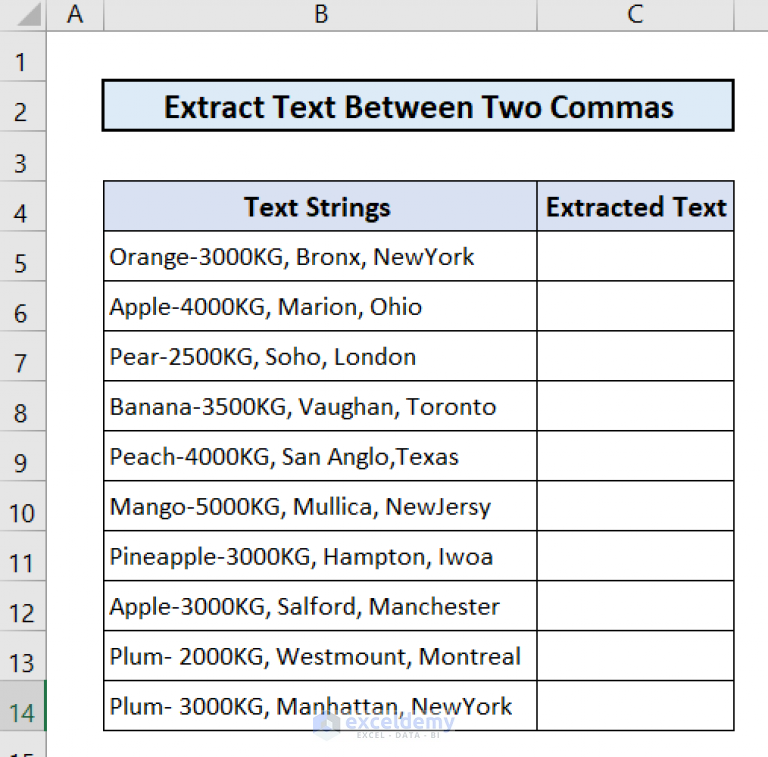 how-to-extract-text-between-two-commas-in-excel-4-easy-approaches