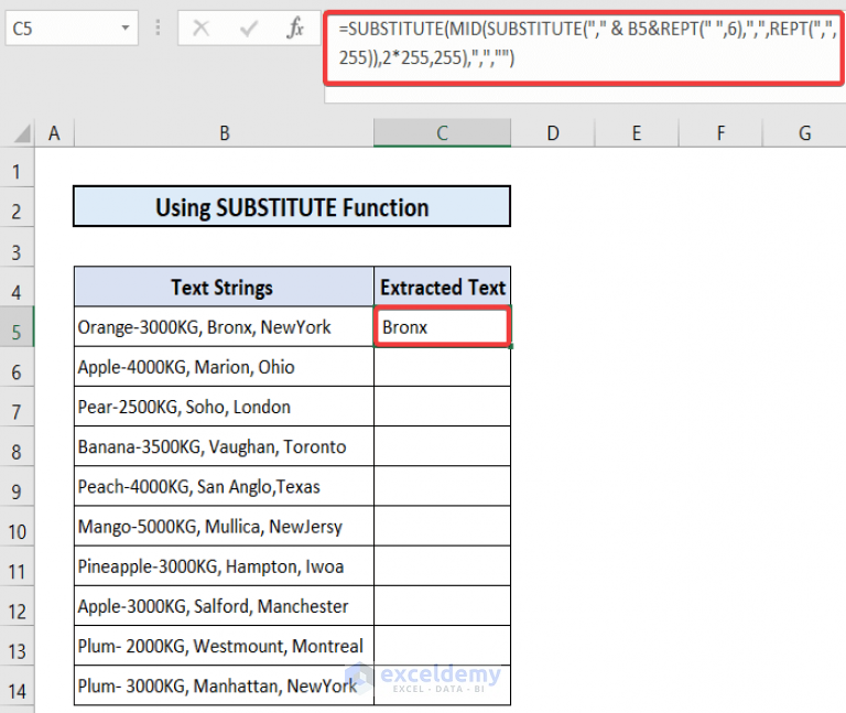 how-to-extract-text-between-two-commas-in-excel-4-easy-approaches