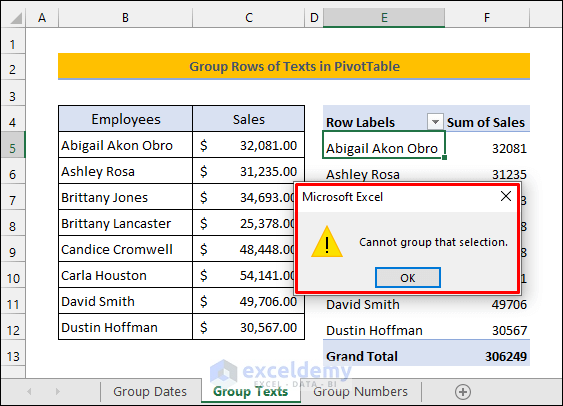 Why Can T I Group Dates In Pivot Table