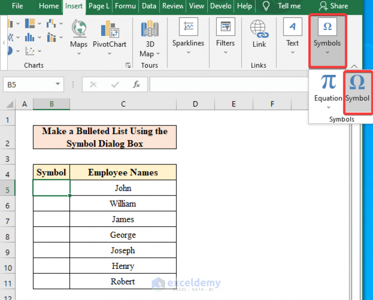 how-to-make-a-bulleted-list-in-excel-9-methods-exceldemy