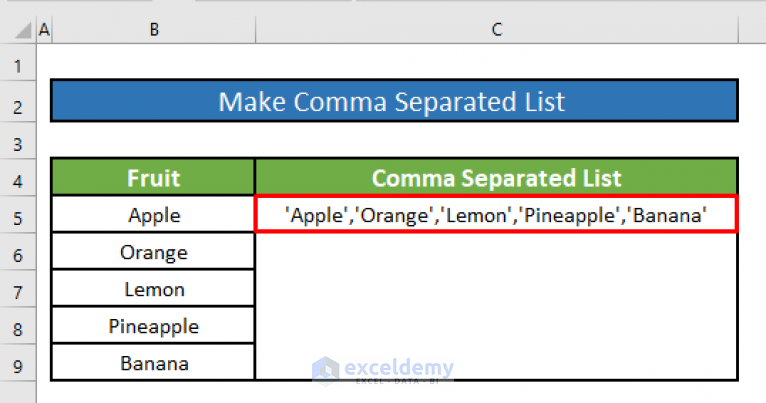 how-to-make-a-comma-separated-list-in-excel-5-methods-exceldemy