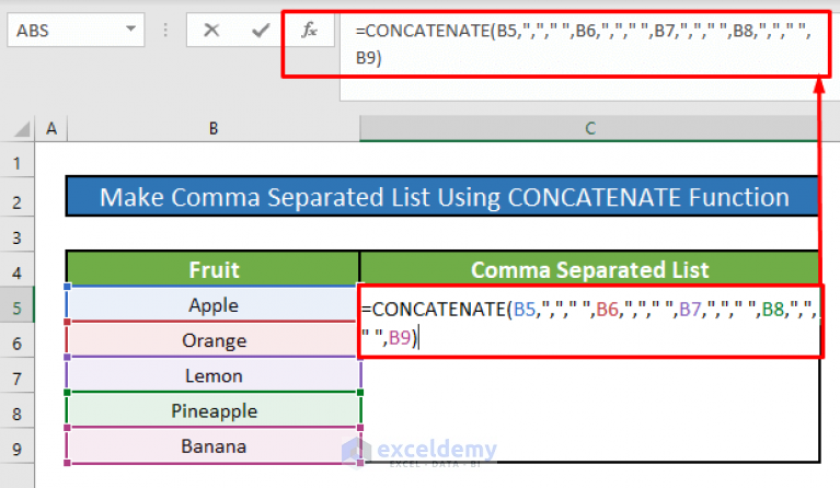 how-to-make-a-comma-separated-list-in-excel-5-methods-exceldemy