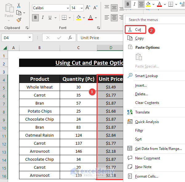 How To Move Data From One Cell To Another In Excel 5 Ways 