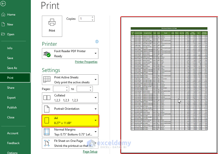 How To Print Excel Sheet In Size 4 Ways Exceldemy