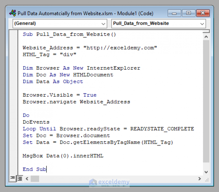 excel-vba-pull-data-automatically-from-a-website-2-methods