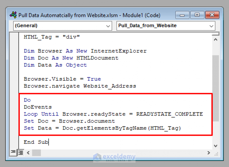 excel-vba-pull-data-automatically-from-a-website-2-methods