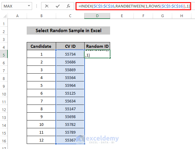 How To Select A Random Sample From A Population In Excel 3 Ways
