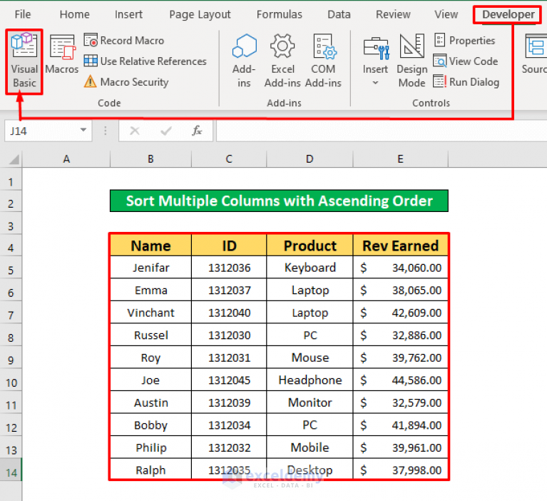 excel-macro-sort-multiple-columns-with-dynamic-range-4-methods