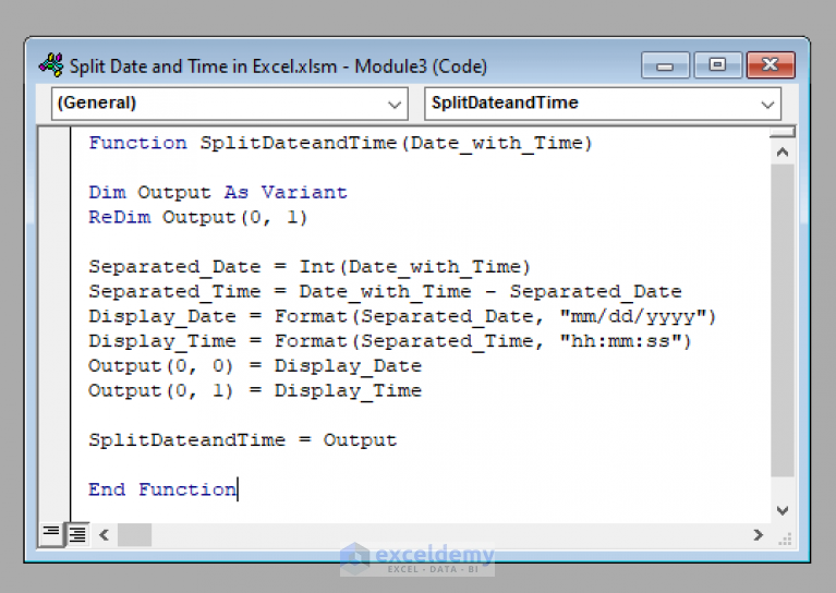 how-to-split-date-and-time-using-vba-in-excel-2-easy-methods