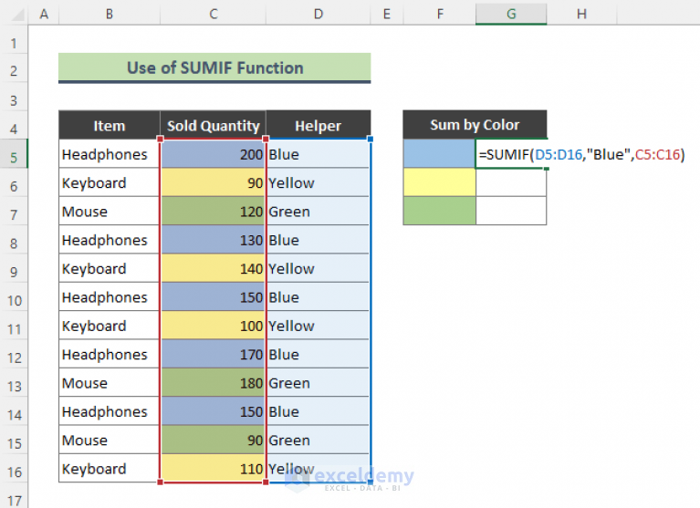 how-to-sum-columns-by-color-in-excel-6-easy-methods-exceldemy