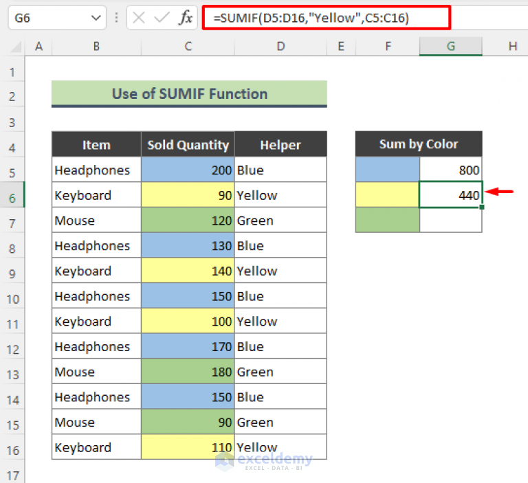 how-to-sum-columns-by-color-in-excel-6-easy-methods-exceldemy