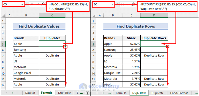 How To Find Duplicate Values In Excel Using Formula 9 Methods 