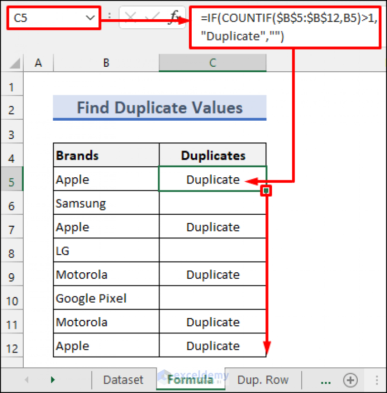 How To Find Duplicate Values In Excel Using Formula 9 Methods 6944