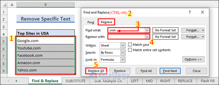 How To Remove Specific Text From A Column In Excel 8 Ways 