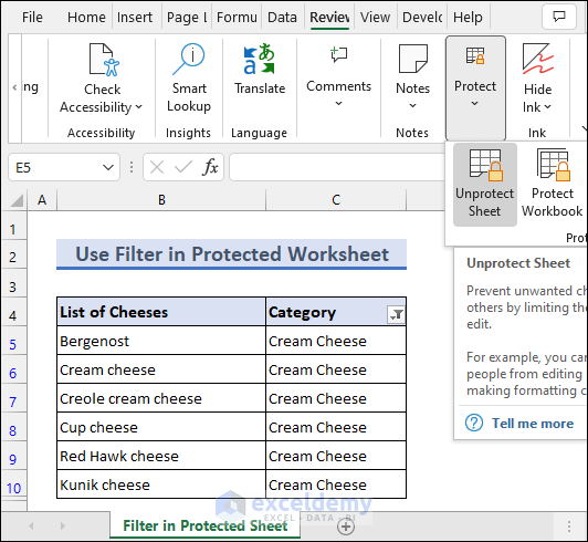  How To Use Filter In Protected Excel Sheet With Easy Steps ExcelDemy