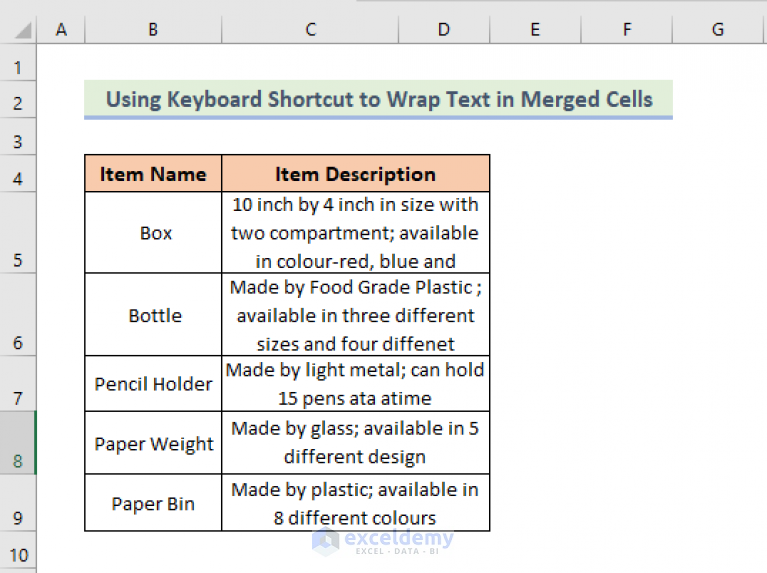 How To Wrap Text In Merged Cells In Excel 5 Ways Exceldemy 5398