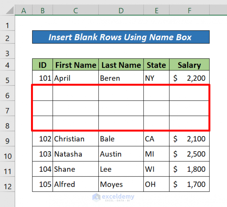 How Do You Insert Multiple Blank Rows Between Data In Excel Macro