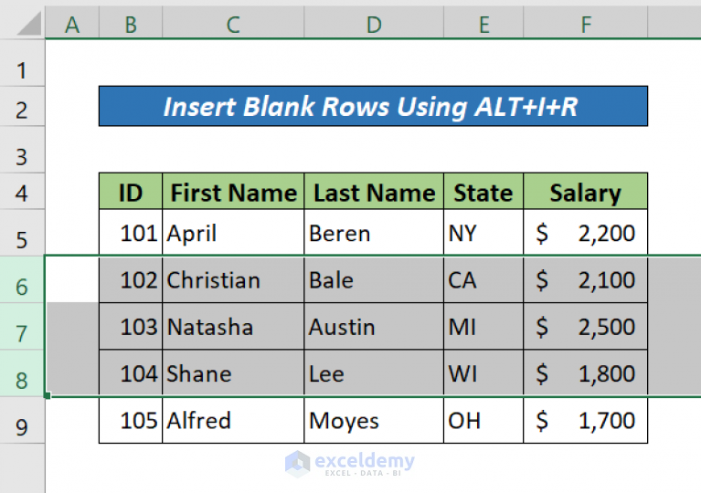 how-to-insert-multiple-blank-rows-in-excel-4-easy-ways-exceldemy