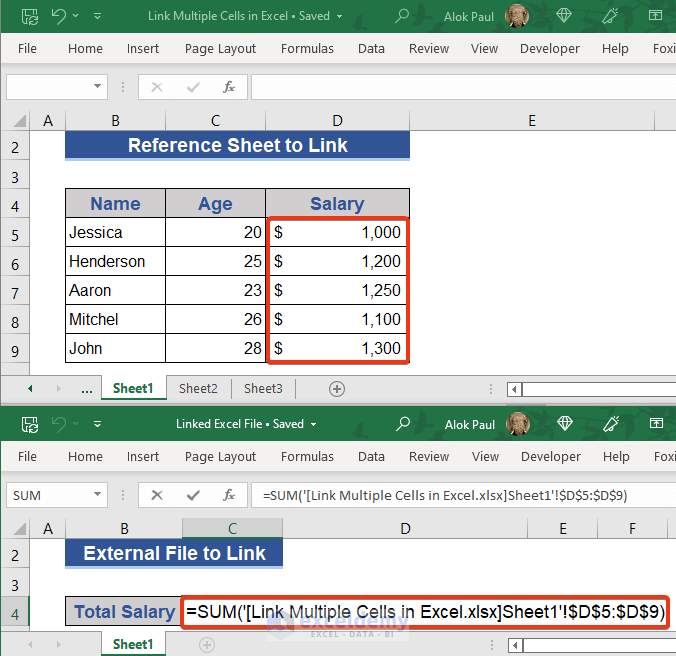 How To Link Multiple Cells In Excel 4 Methods ExcelDemy