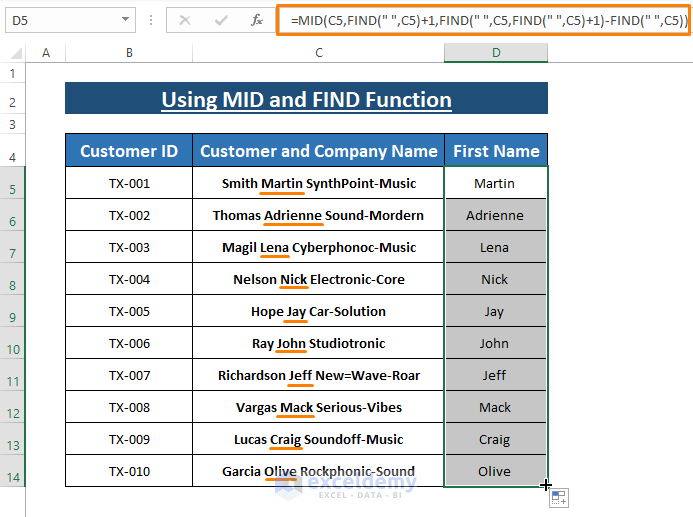 Excel Extract Text Between 2 Words