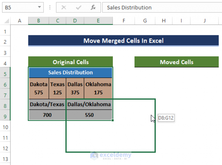 How To Move Merged Cells In Excel 3 Suitable Ways Exceldemy 8498