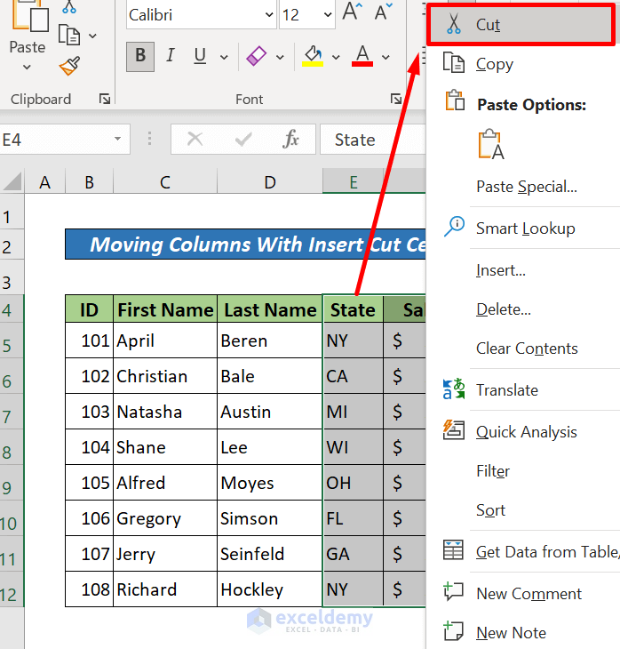 How To Move Multiple Columns In Excel 4 Quick Ways ExcelDemy