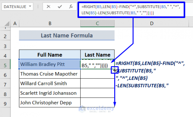 How To Separate First Middle And Last Name In Excel Using Formula 3927