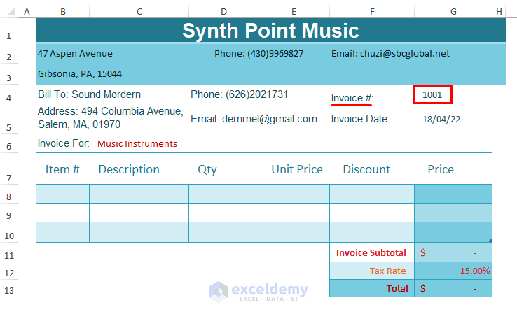 Auto Generate Invoice Number In Excel with 4 Quick Steps ExcelDemy