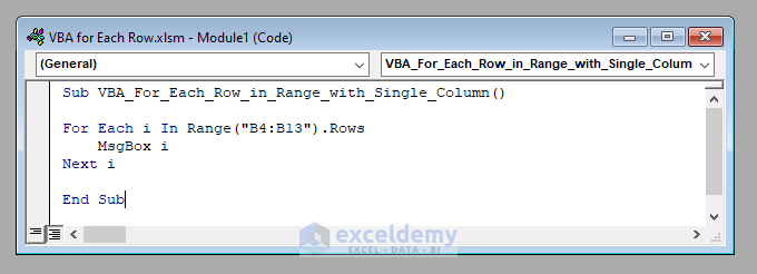 How To Use VBA For Each Row In A Range In Excel ExcelDemy