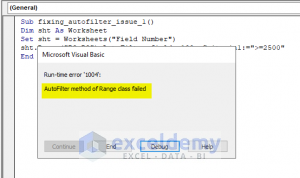 [Fix]: AutoFilter Method of Range Class Failed (5 Solutions) - ExcelDemy