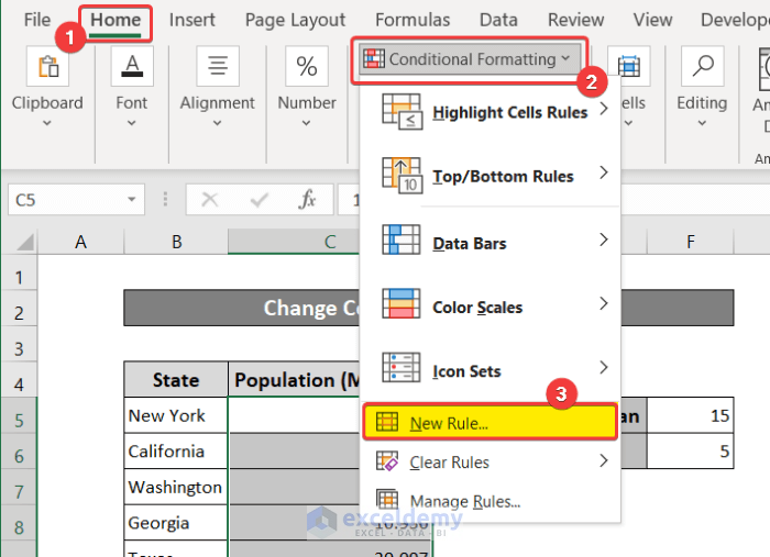 How To Change Cell Color Based On A Value In Excel 5 Ways 2022 