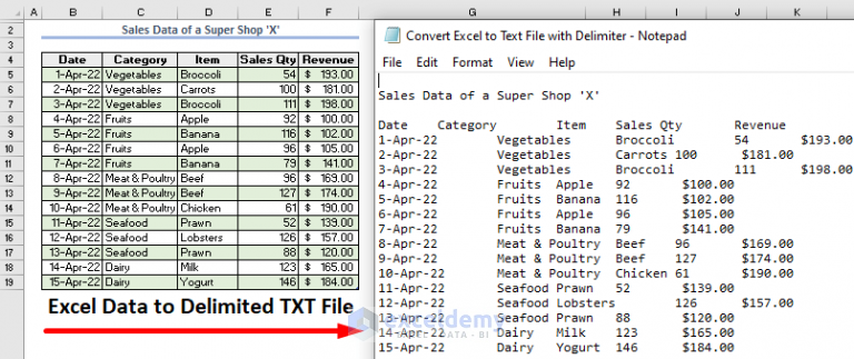 Convert Excel To Text File With Delimiter 2 Easy Approaches 