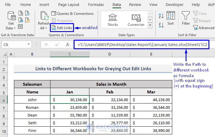 7 Solutions For Greyed Out Edit Links Or Change Source Option In Excel